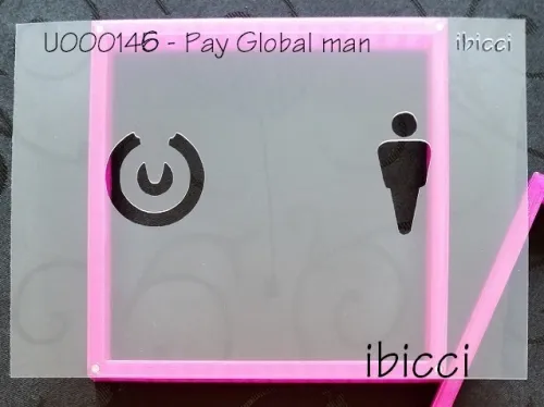 Pay Global logo - 2 part custom stencil